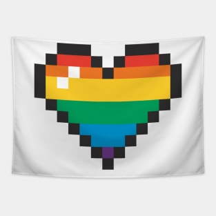 HEART PRIDE PIXEL ART LGBT LOVE Tapestry