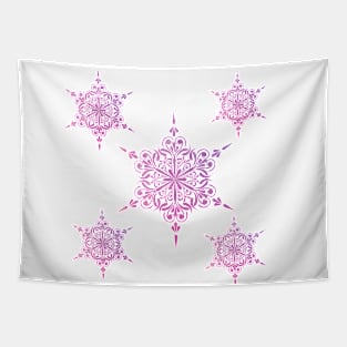 Holiday Fun with Purple Snowflakes Tapestry