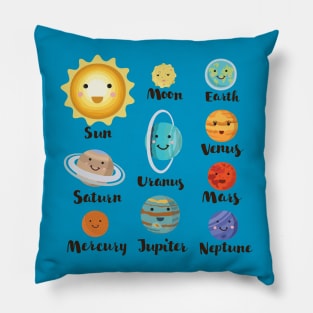 Solar System Cartoon Pillow