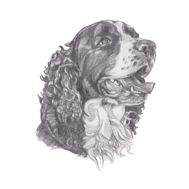 Classic English Springer Spaniel Dog Profile Drawing by lalanny