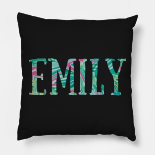 "Emily" Pink and Green Floral - Customizable Pillow