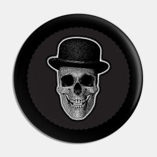 Skull with Bowler Hat Pin