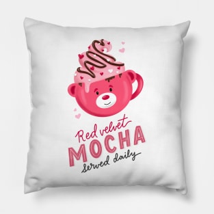 Valentine Mocha Teddy Bear Pillow