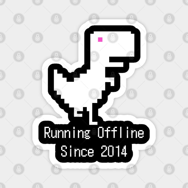 T-rex Run Pixel Art Magnet Offline Dino 8 Bit Chrome 