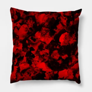 Red Black - Red and black ink, abstract art. Pillow