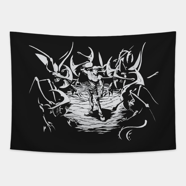 Pitch Black Tapestry by MalSemmensArt