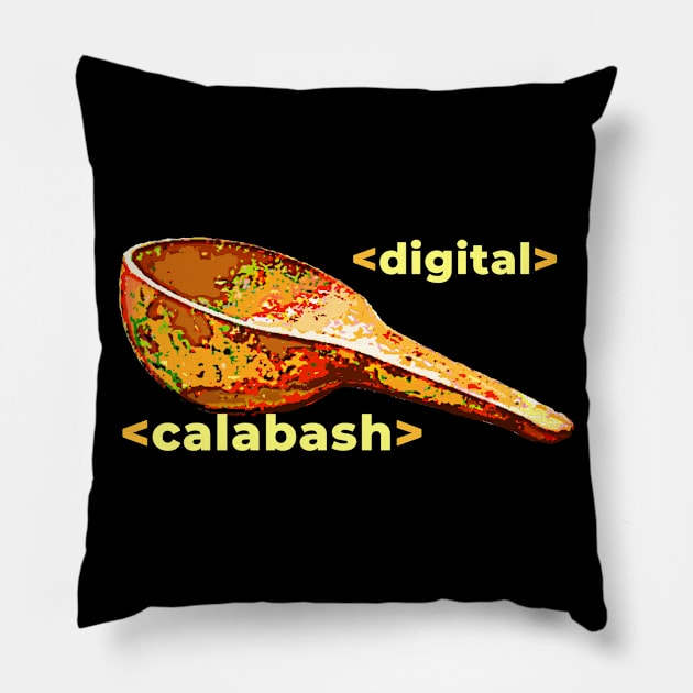 Digital Calabash African Art Pillow by Tony Cisse Art Originals