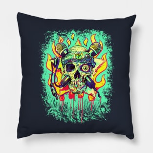 OLD SKOOL Skull ROCK Pillow