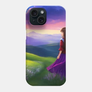 Girl in the landscape Phone Case