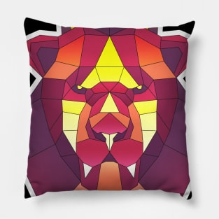 Lion king minimalistic sticker mosaic cool saturated Pillow