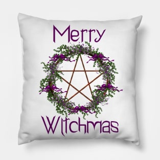 Merry Witchmas Pentacle Wreath Pillow