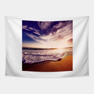 Sunset Over The Beach Tapestry