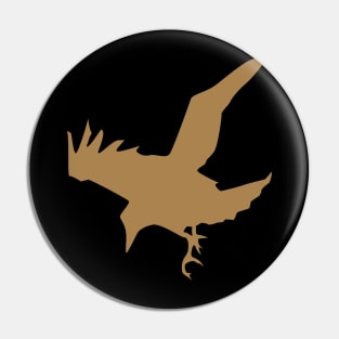 Raven or Crow In Flight Silhouette Cut Out Pin