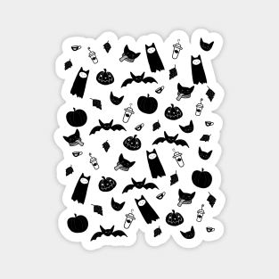 Spooky Cats and Bats and Coffee Magnet