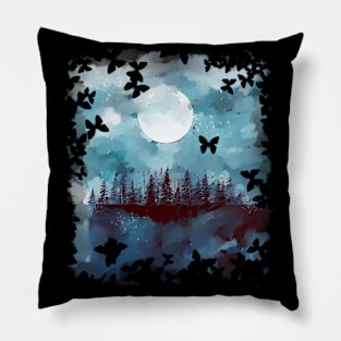 Misty Blue Forest 5 Pillow