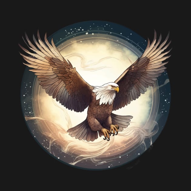 Flying Bald Eagle by WAADESIGN