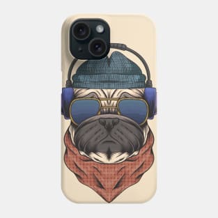 Hipster Pug Illustration Phone Case