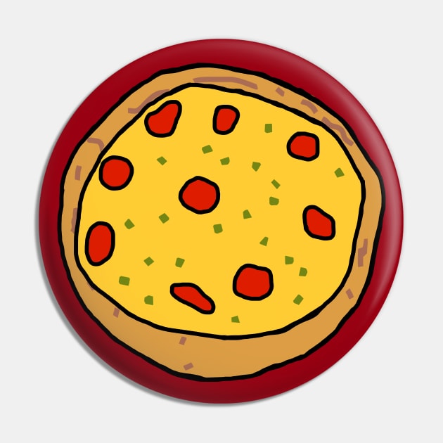 Food Thin Crust Pizza Pin by ellenhenryart