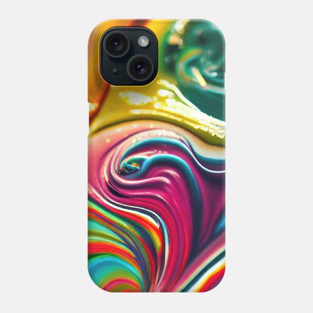 Liquid Colors Flowing Infinitely - Heavy Texture Swirling Thick Wet Paint - Abstract Inspirational Rainbow Drips Phone Case by JensenArtCo