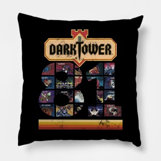 Distressed Dark Tower Board Game Retro Vintage 1981 Pillow