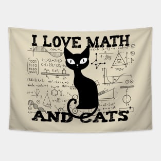 I LOVE MATH AND CATS Tapestry