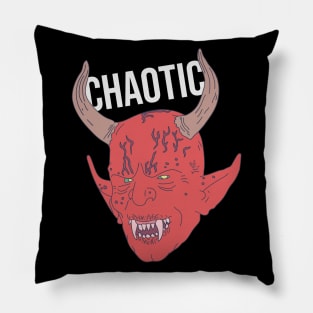 Chaotic Evil - Devil Chaotic Text - Roleplaying Pillow