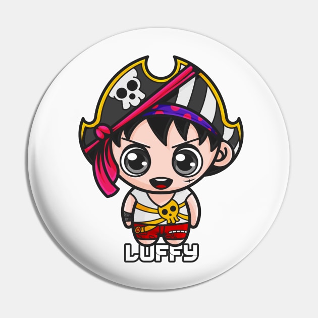 Tiny Luffy Red Pin by mysticpotlot