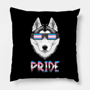 Siberian Husky Transgender Flag Lgbt Pillow