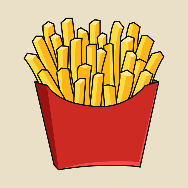 French fries cartoon illustration by Miss Cartoon