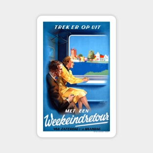 Vintage Travel Poster the Netherlands Weekeindretour Magnet