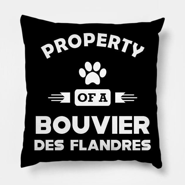 Bouvier des flandres - Property of a bouvier des flandres Pillow by KC Happy Shop