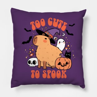 Too cute to spook a cute capybara ready for halloween Pillow