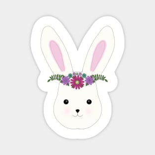 Cute bunny with flower crown Magnet