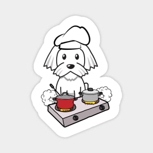 Cute white dog is cooking Magnet