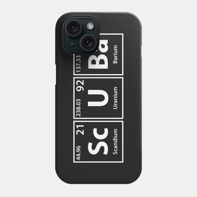 Scuba (Sc-U-Ba) Periodic Elements Spelling Phone Case by cerebrands