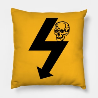 Electric Hazard Skull Sign Pillow