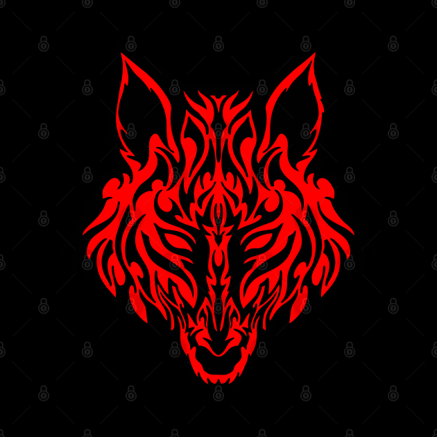 Tribal Wolf - Warrior Mask by undersideland