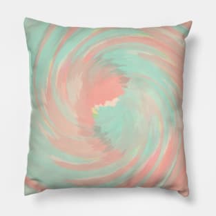 Swirl of Crystal Lines Of Pastel Orange and Green Pillow