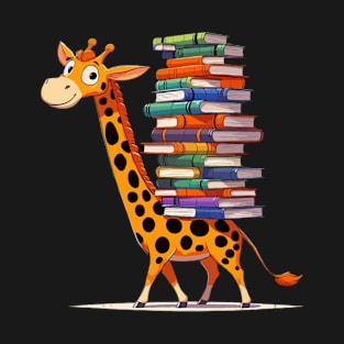 funny giraffe love books T-Shirt