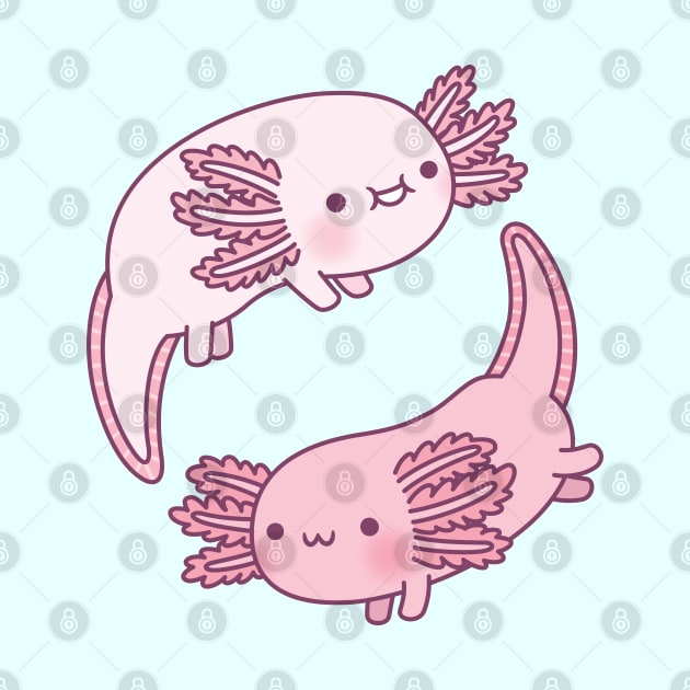 Cute Axolotls Yin Yang by rustydoodle