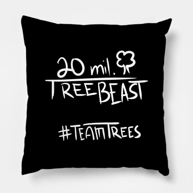 Hyped 20 Million Tree Beast Teamtrees Pillow by Kidrock96