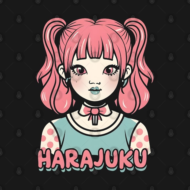 Harajuku fashion girl, anime style by Ravenglow