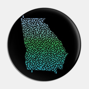 Georgia State Outline Maze & Labyrinth Pin