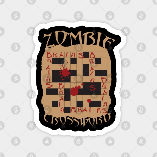 Zombie Crossword Puzzle Magnet by ryanjaycruz