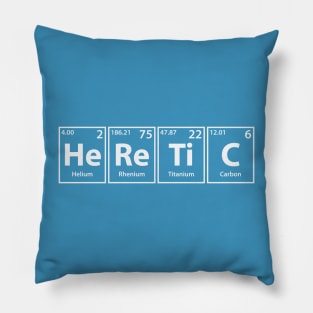 Heretic (He-Re-Ti-C) Periodic Elements Spelling Pillow