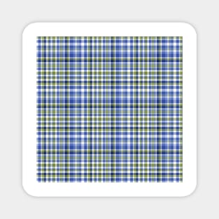 Blue and green plaid pattern Magnet