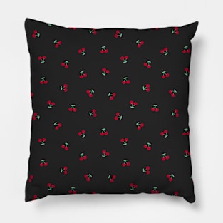 Cherry Pattern, Black Pillow