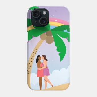 Lesbian Kiss (Background on) Phone Case