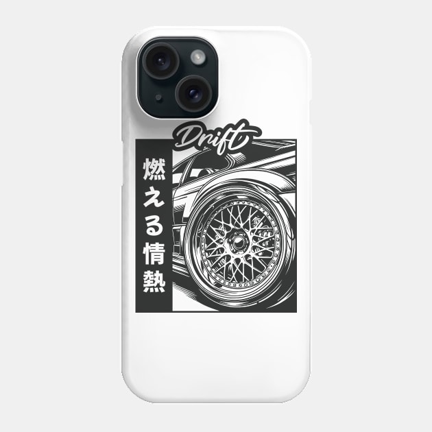 JDM Wheel Burnout Phone Case by GoldenTuners