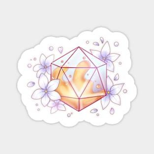 Transparent d20 with honey Magnet